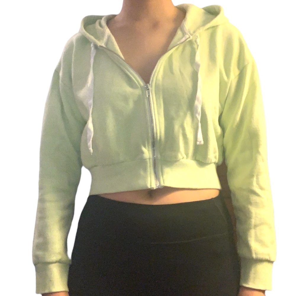 Forever 21 Cropped Zip Up Hoodie